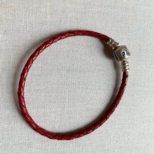 Pandora Red Leather Twist Bracelet